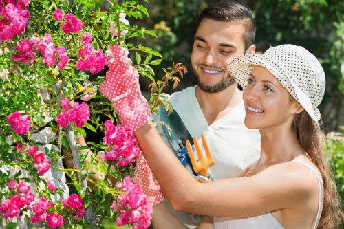 Local Richmond gardeners working on a lush garden