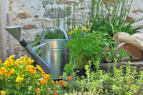 Local gardeners working on a landscape design in East Finchley