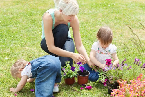 Seasonal garden setup managed by gardeners in Abbey Wood